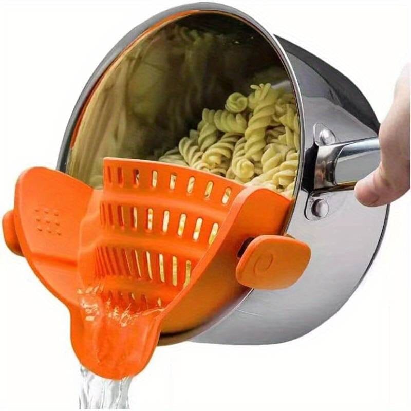 Adjustable Silicone Pot Strainer and Pasta Strainer Kitchen Tools & Gadgets Orange - DailySale