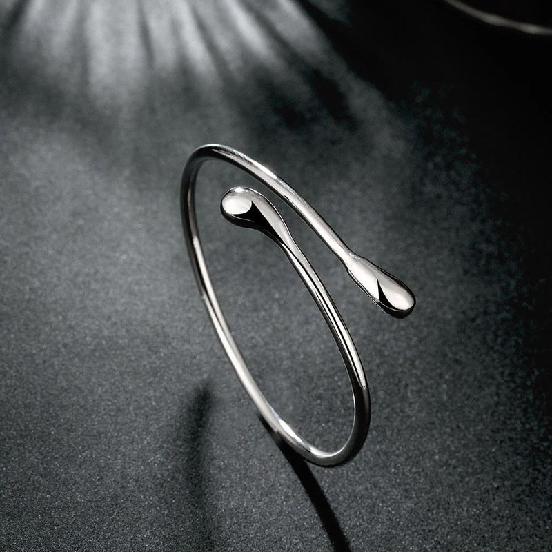 Adjustable Teardrop Bangle in Sterling Silver Plating Jewelry - DailySale