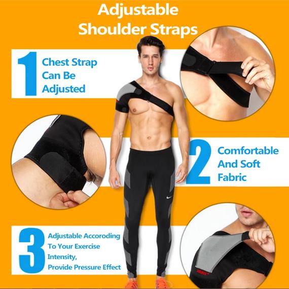 Adlikes Shoulder Support Adjustable Shoulder Wrap Belt Band Gym Sport Brace Wellness & Fitness - DailySale
