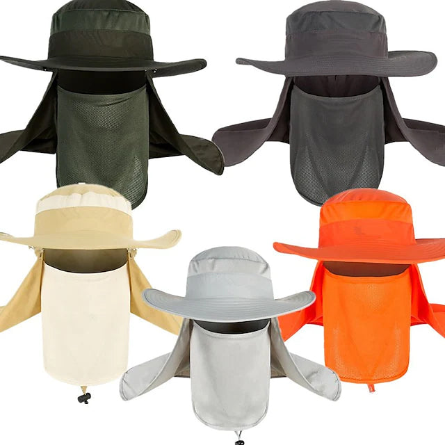 Adult Wide Brim Sun Hat with Neck Face Flap Cover Sports & Outdoors - DailySale