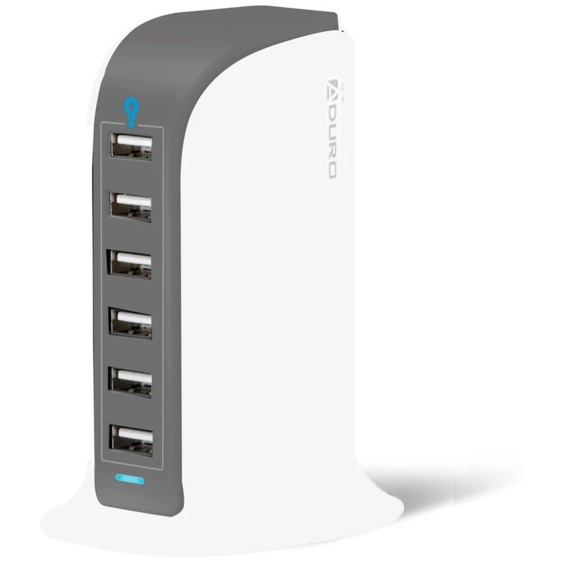 Aduro Powerup 6 Port USB Home Charging Station Gadgets & Accessories White/Gray - DailySale