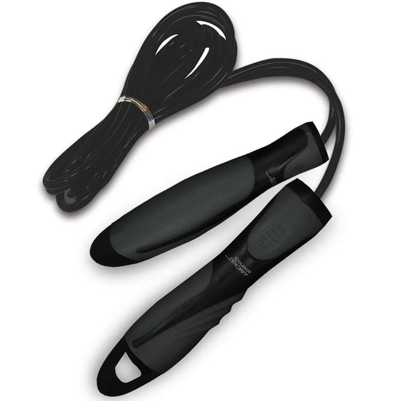 Aduro Sport Speed Jump Rope with Rubberized Non-Slip Handles Wellness & Fitness Black - DailySale