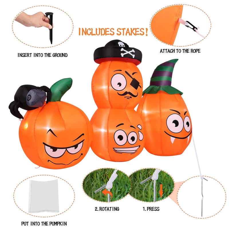 AGPTEK 4.9 Ft. Halloween Pumpkin Outdoor Decoration Holiday Decor & Apparel - DailySale
