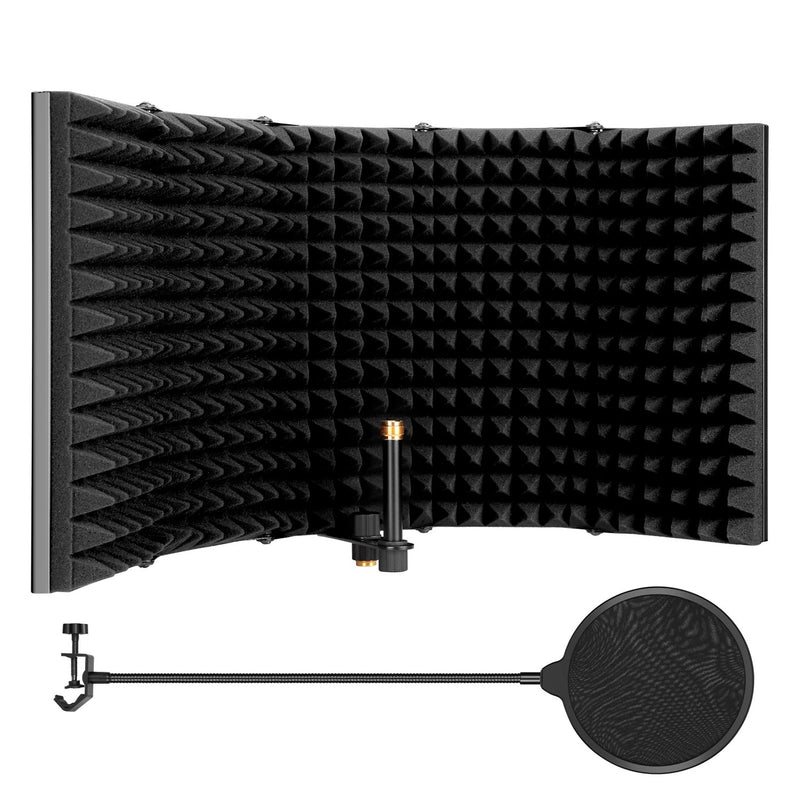 AGPtEK 5 Foldable Absorbing Foam Reflector with Mic Pop Filter Recording Equipment Everything Else - DailySale