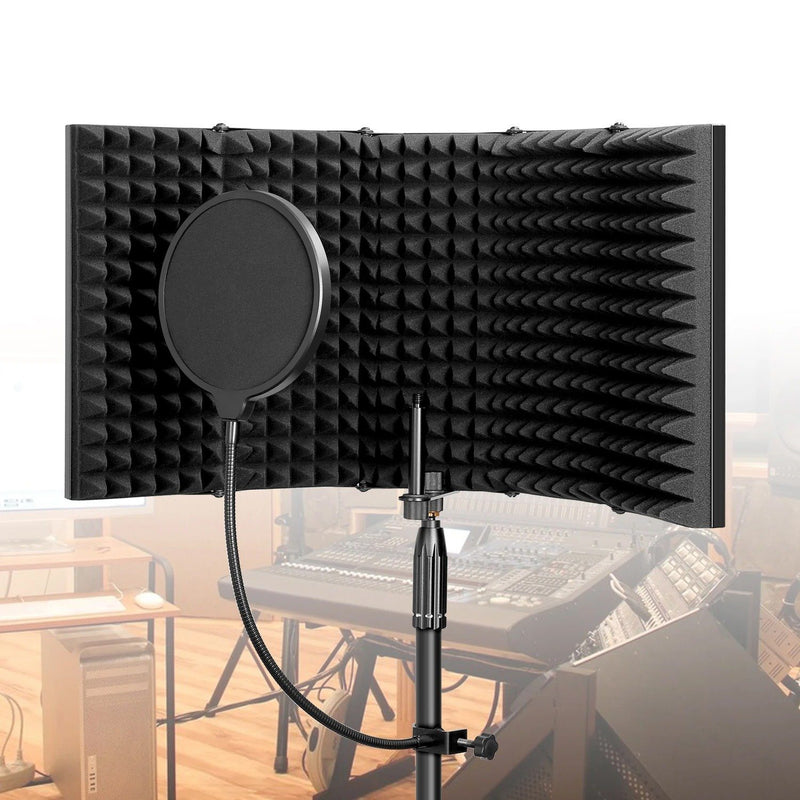 AGPtEK 5 Foldable Absorbing Foam Reflector with Mic Pop Filter Recording Equipment Everything Else - DailySale