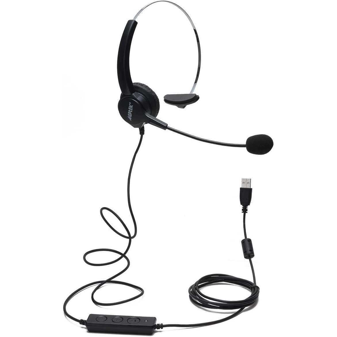 AGPtEK Call Center Hands-Free Noise Cancelling Corded Monaural Headset with Mic Mircrophone Headphones & Audio - DailySale