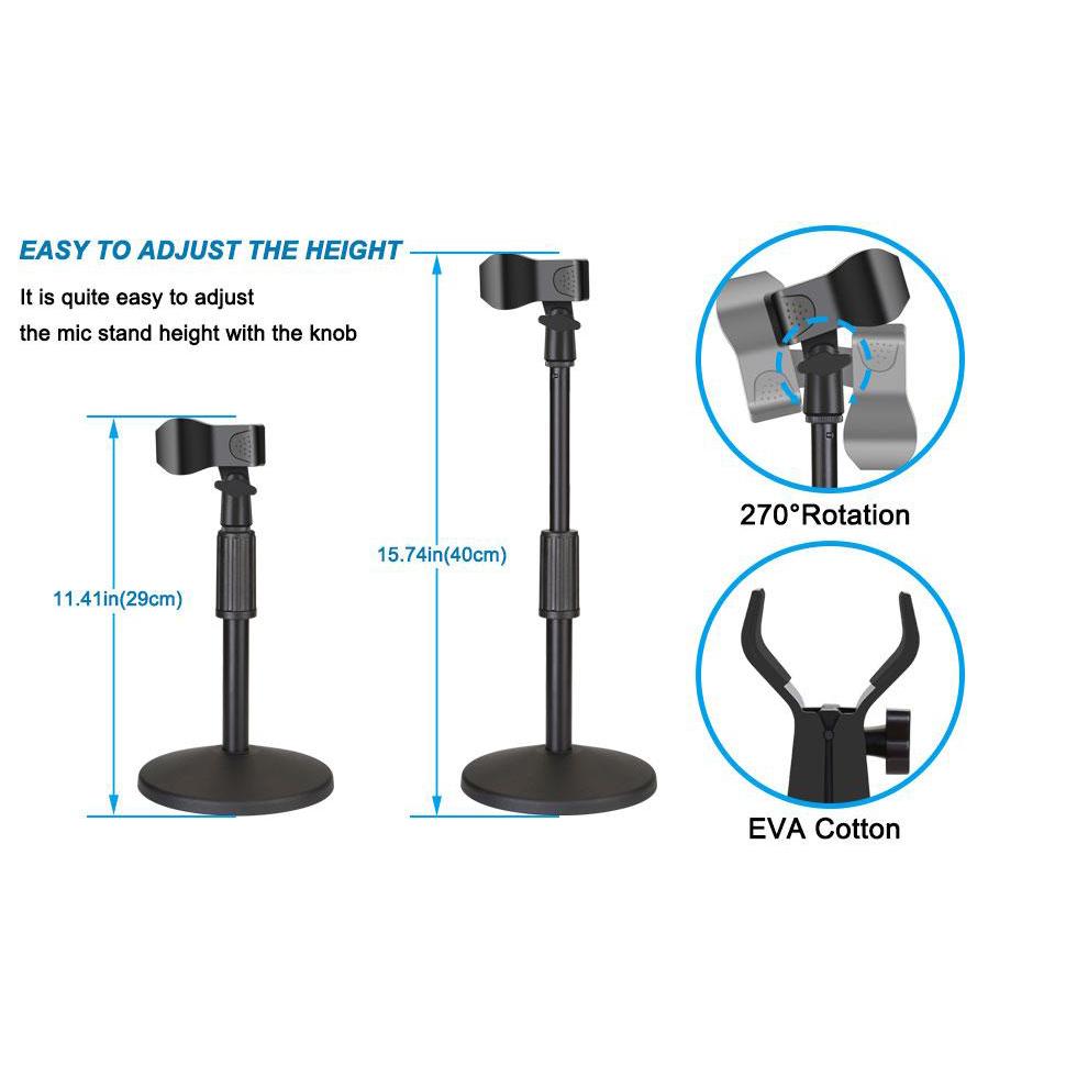 AGPtEK Desk Microphone Stand with Mic Headphones & Audio - DailySale