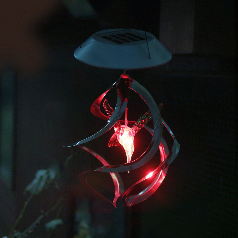 AGPtek Hummingbird Win Wind Chime Color Changing Solar Hanging Lights Outdoor Lighting - DailySale