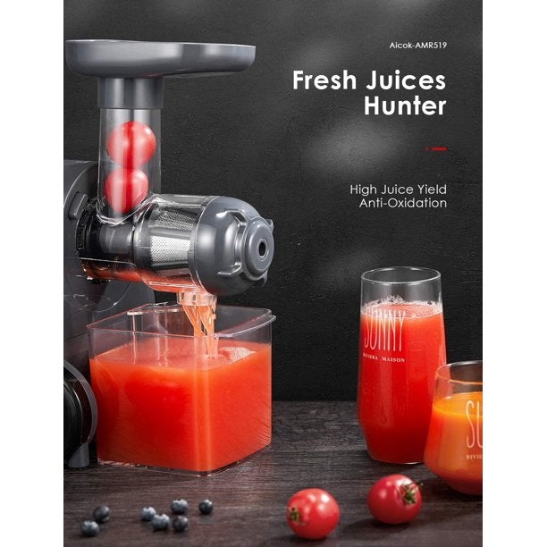 AICOK Juicer Masticating Juice Extractor with Reverse Function Kitchen Appliances - DailySale