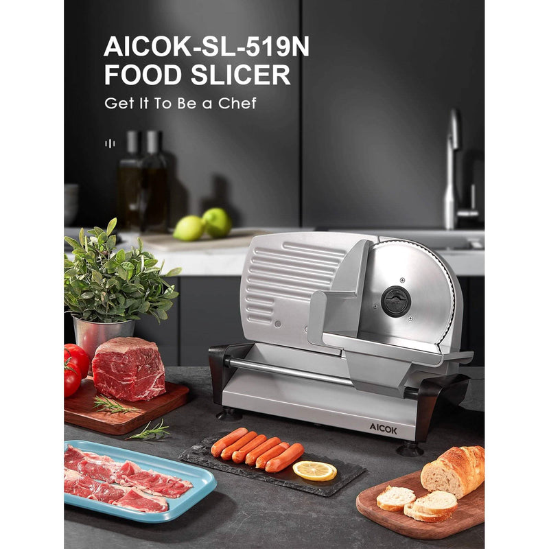 Aicok Meat Slicer with 7.5" Removable Stainless Steel Blade Kitchen & Dining - DailySale