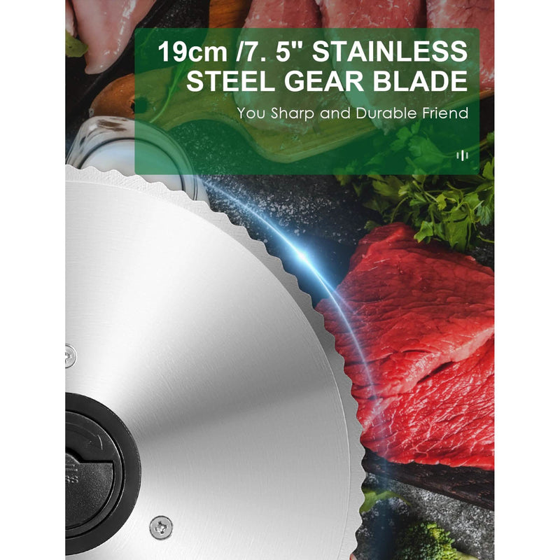 Aicok Meat Slicer with 7.5" Removable Stainless Steel Blade Kitchen & Dining - DailySale