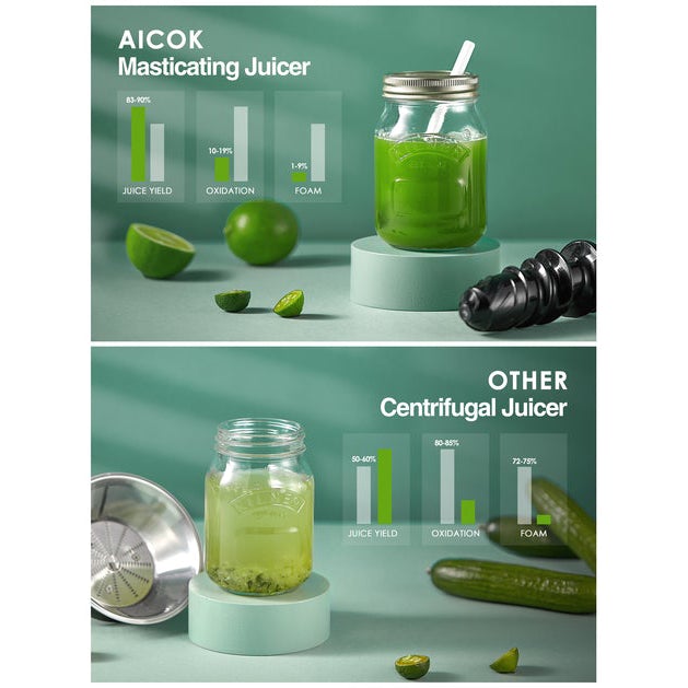 AICOK Slow Masticating Juicer Extractor Kitchen Appliances - DailySale