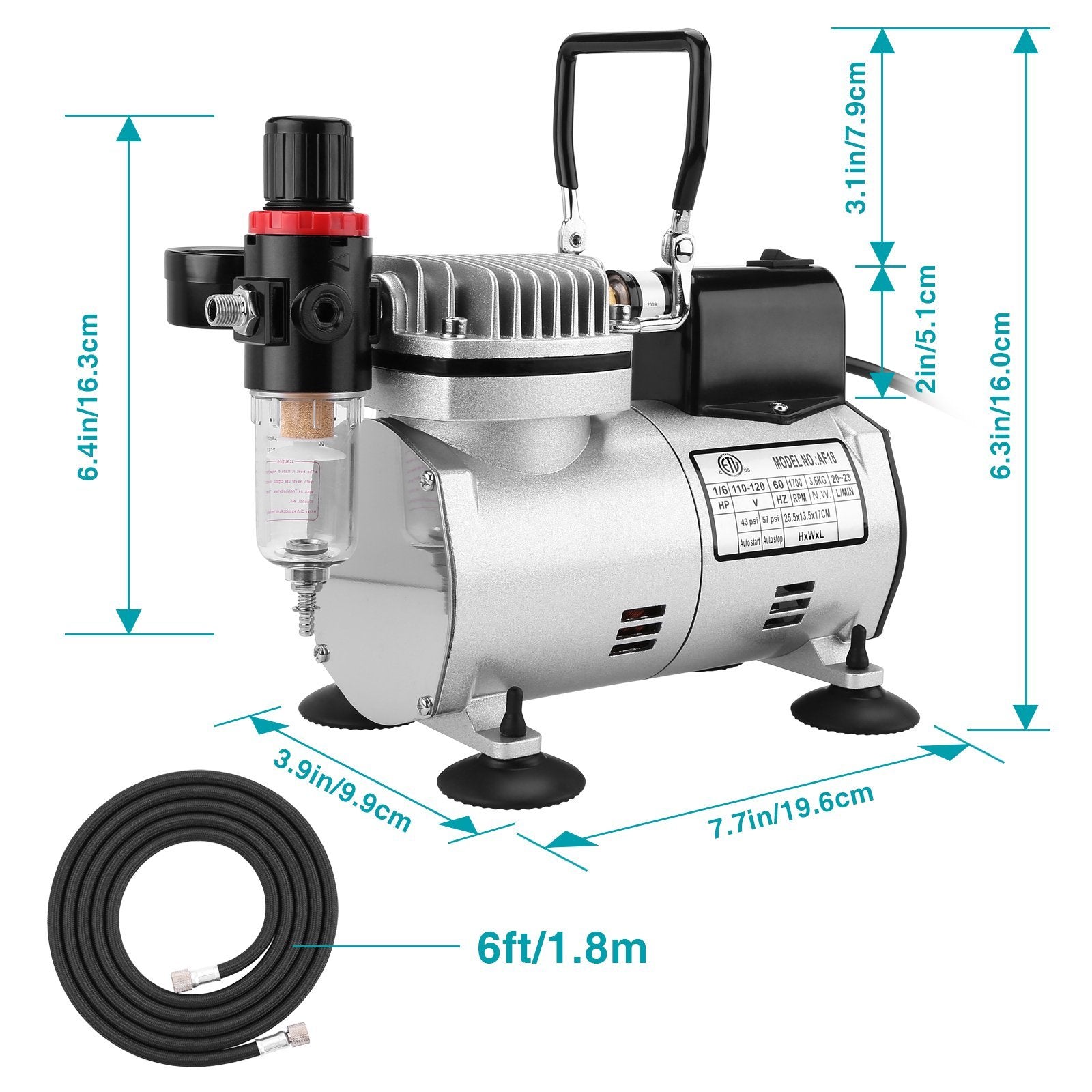 Airbrush Compressor Kit with 6ft Air Hose and Airbrush Holder Everything Else - DailySale