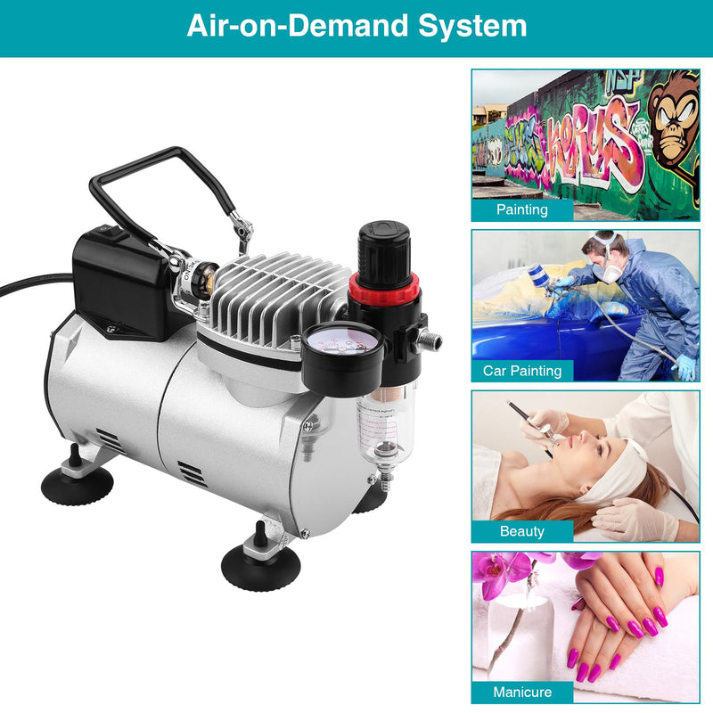Airbrush Compressor Kit with 6ft Air Hose and Airbrush Holder Everything Else - DailySale