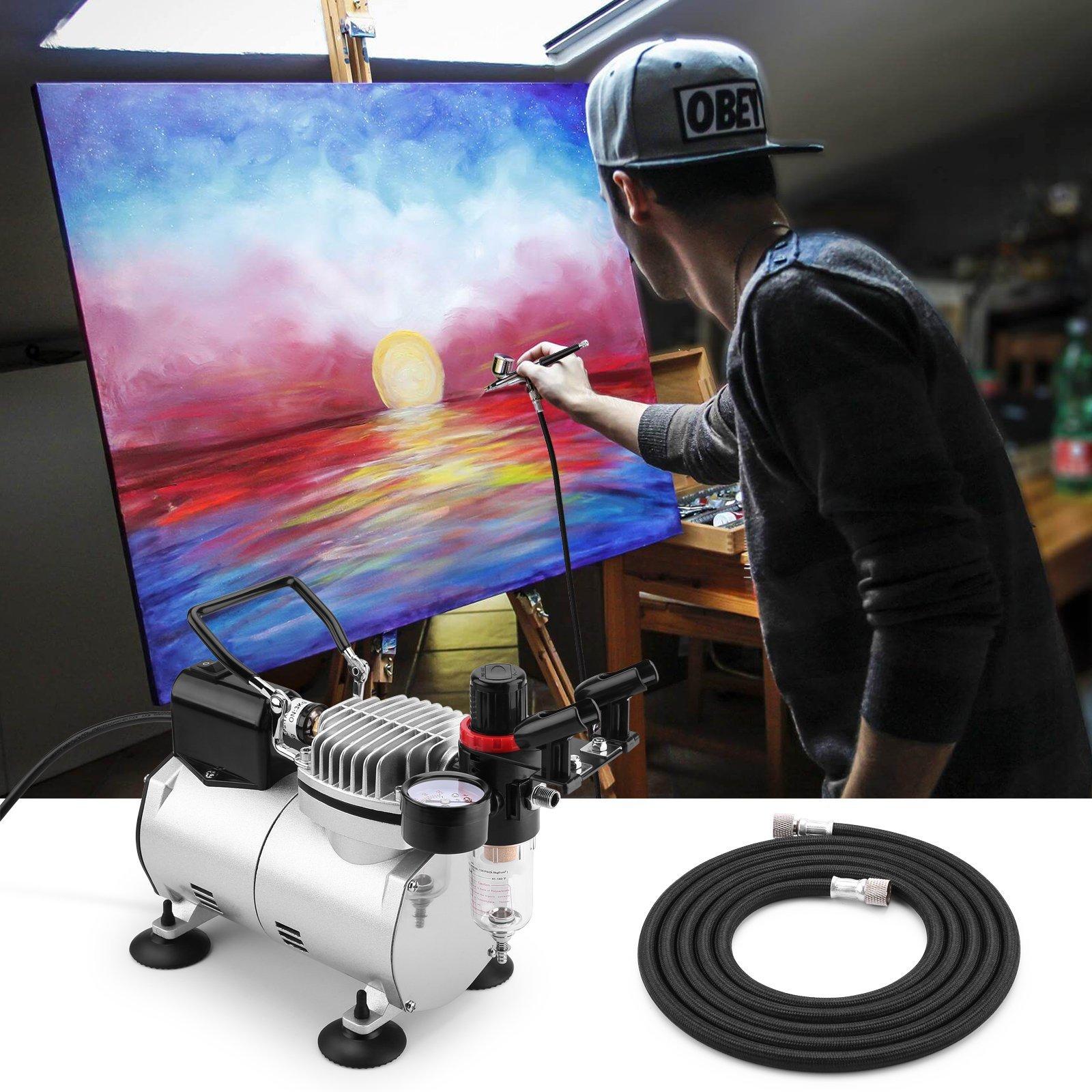 Airbrush Compressor Kit with 6ft Air Hose and Airbrush Holder Everything Else - DailySale