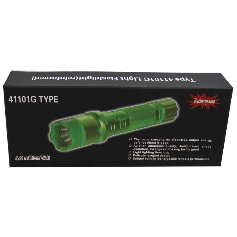 All Metal Stun Gun 4.9m Volt with LED Flashlight Sports & Outdoors Green - DailySale