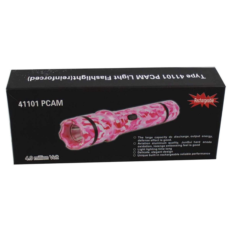 All Metal Stun Gun 4.9m Volt with LED Flashlight Sports & Outdoors Pink Camo - DailySale