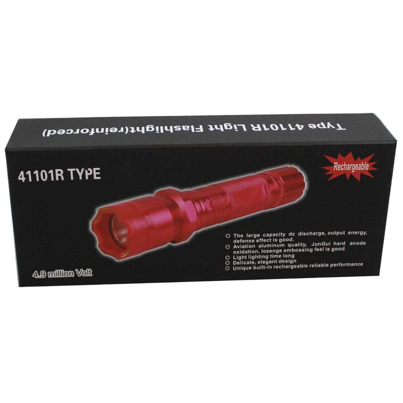 All Metal Stun Gun 4.9m Volt with LED Flashlight Sports & Outdoors Red - DailySale