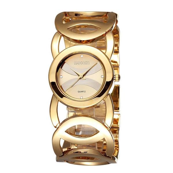 Alloy Band Rhinestone Women Watch Japan Quartz Movement Women's Shoes & Accessories Gold - DailySale