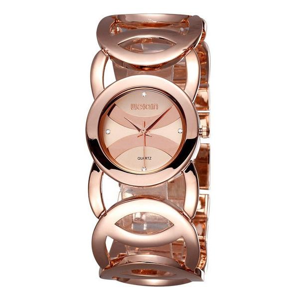 Alloy Band Rhinestone Women Watch Japan Quartz Movement Women's Shoes & Accessories Rose Gold - DailySale