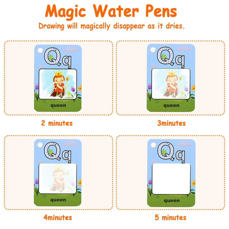 Alphabet Water Coloring Cards with 2 Magic Water Pens Toys & Games - DailySale