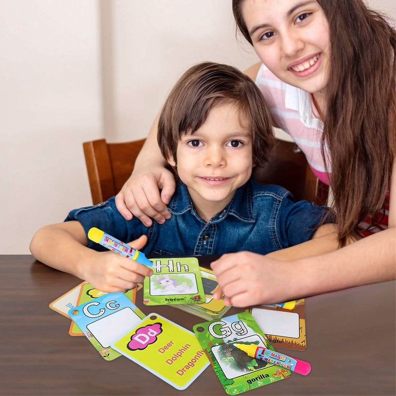 Alphabet Water Coloring Cards with 2 Magic Water Pens Toys & Games - DailySale