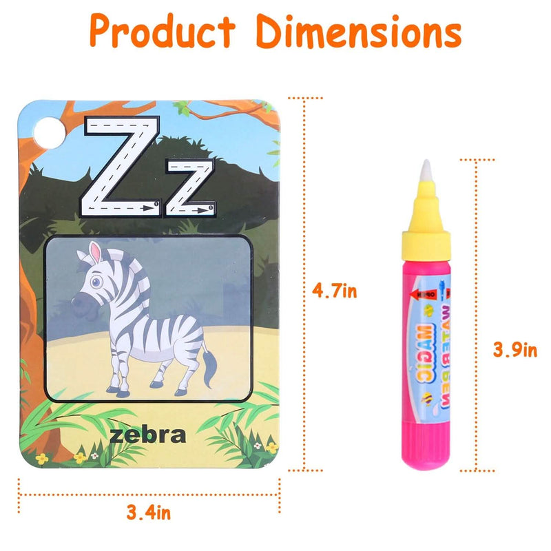 Alphabet Water Coloring Cards with 2 Magic Water Pens Toys & Games - DailySale