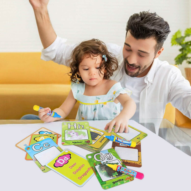 Alphabet Water Coloring Cards with 2 Magic Water Pens Toys & Games - DailySale