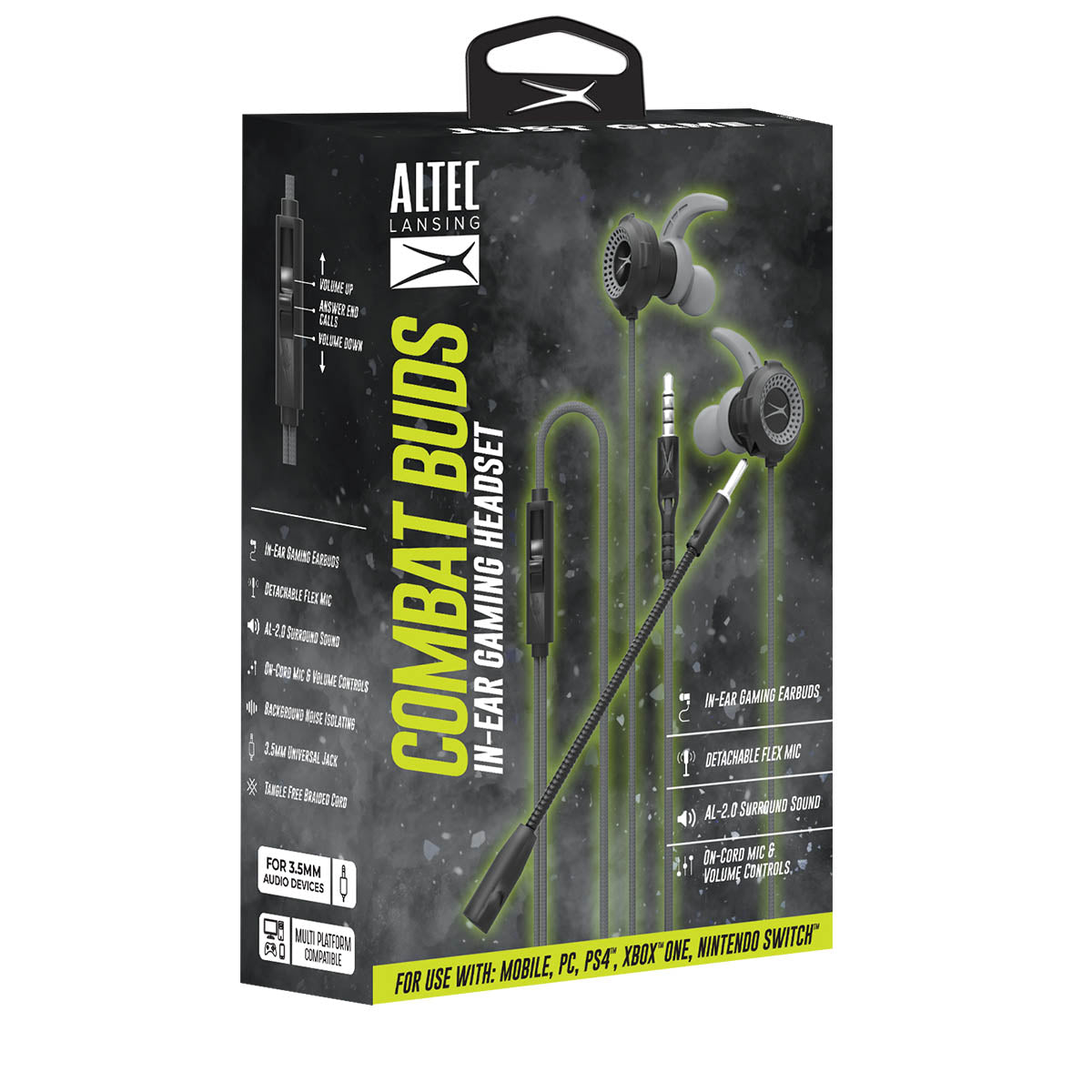 Altec Lansing - 3.5mm Combat Gaming Earbuds Headphones - DailySale