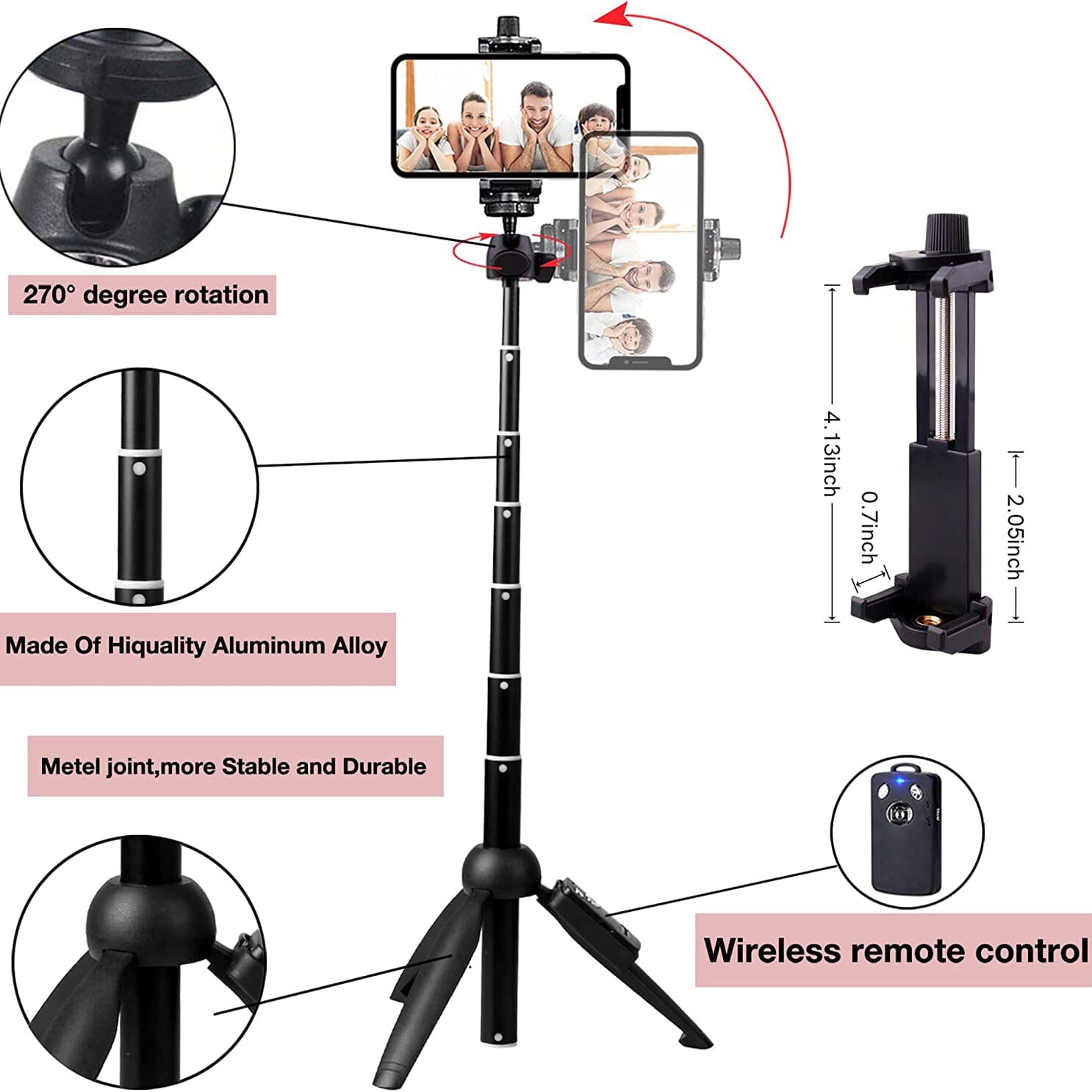 Aluminum Alloy Selfie Stick Phone Tripod Mobile Accessories - DailySale