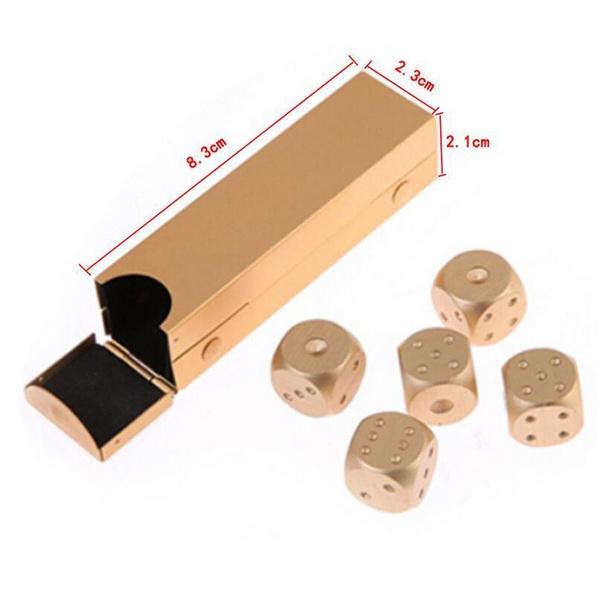 Aluminum Alloy Table Game Poker Games Dices Set with Storage Box Toys & Games - DailySale