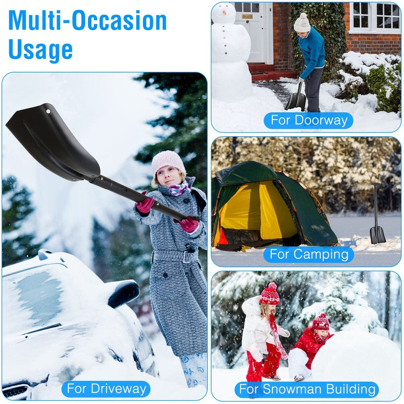 Aluminum Snow Shovel Portable Lightweight Camping Garden Beach Shovel Home Improvement - DailySale