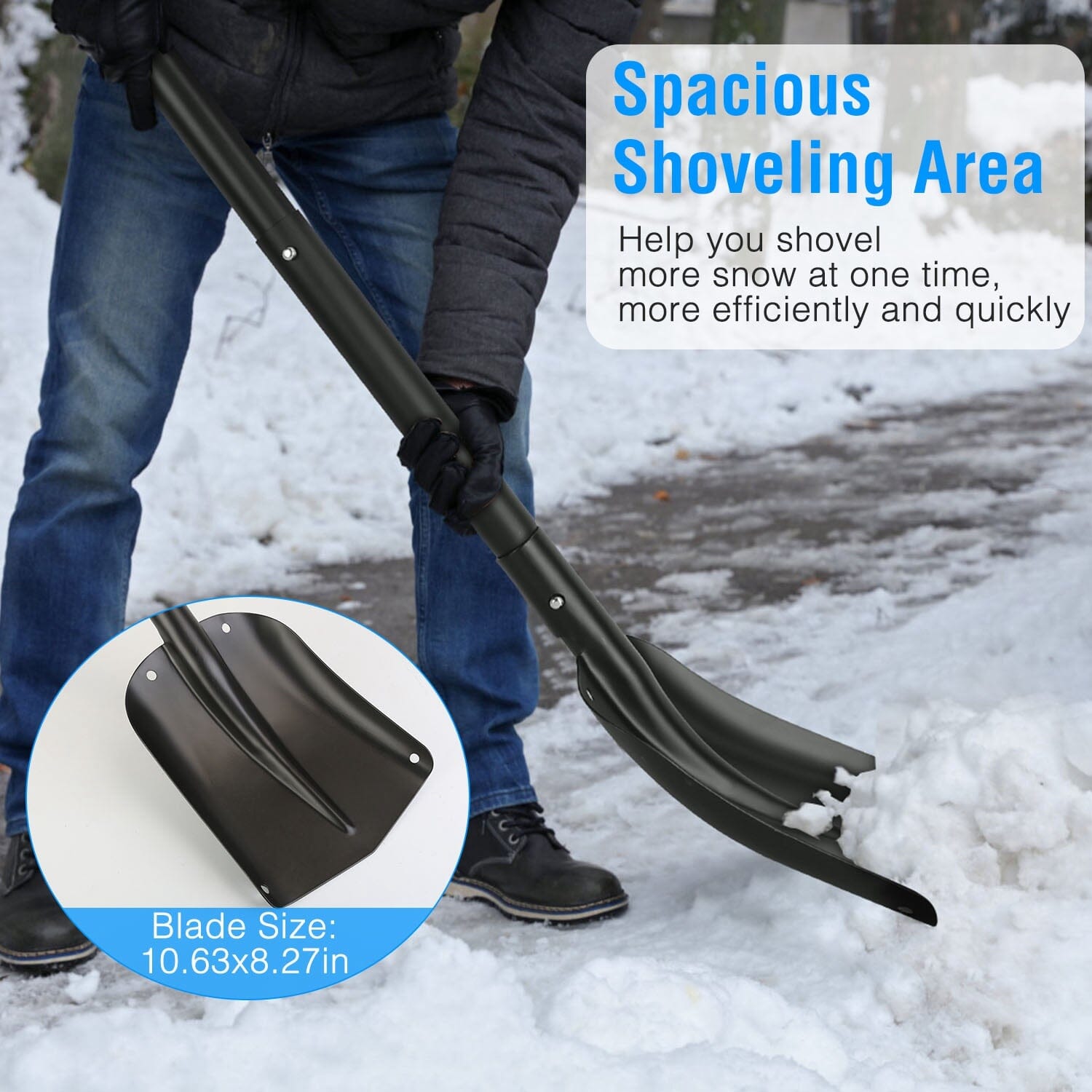 Aluminum Snow Shovel Portable Lightweight Camping Garden Beach Shovel Home Improvement - DailySale