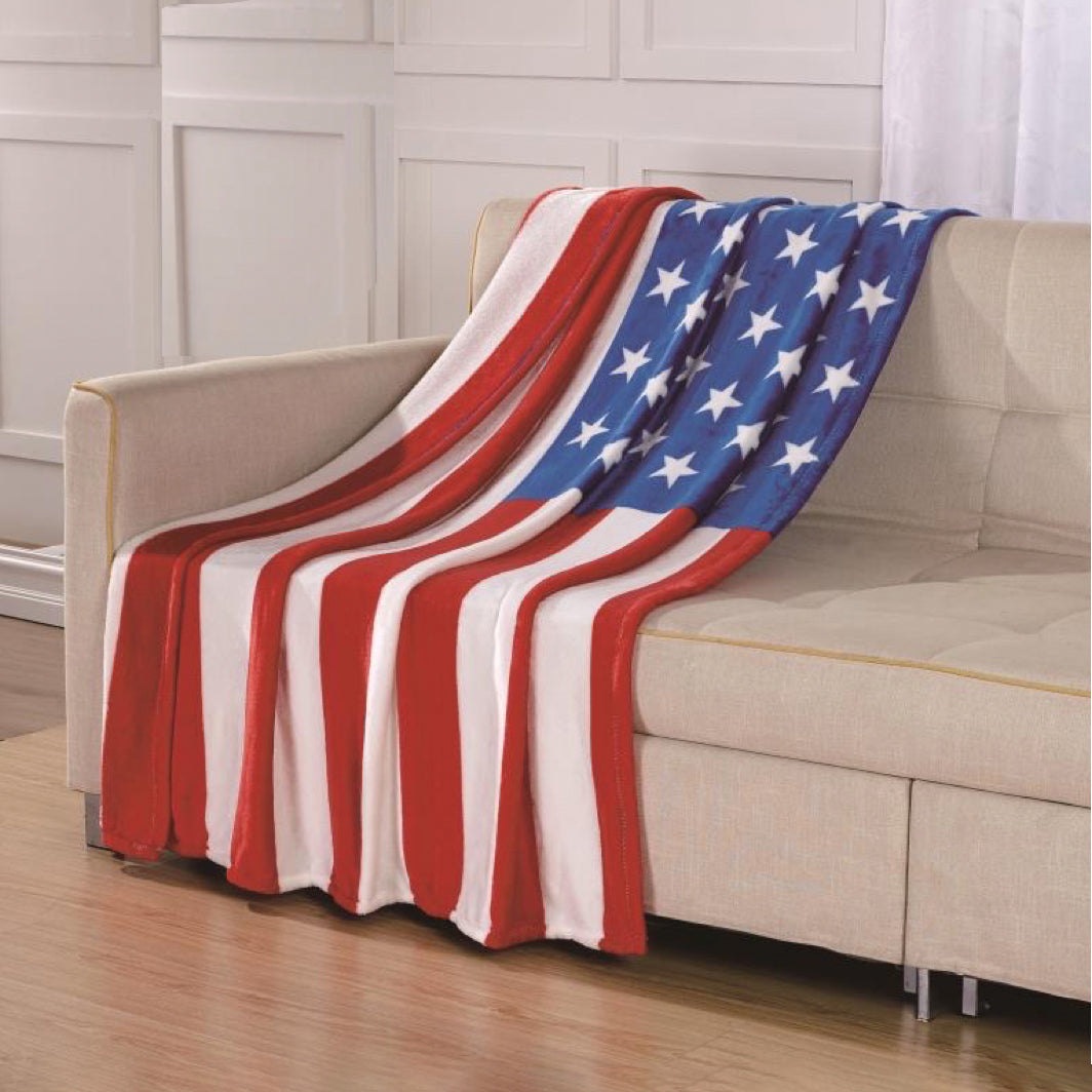 American Flag Ultra-Lush Oversized Throw Blanket Bedding - DailySale