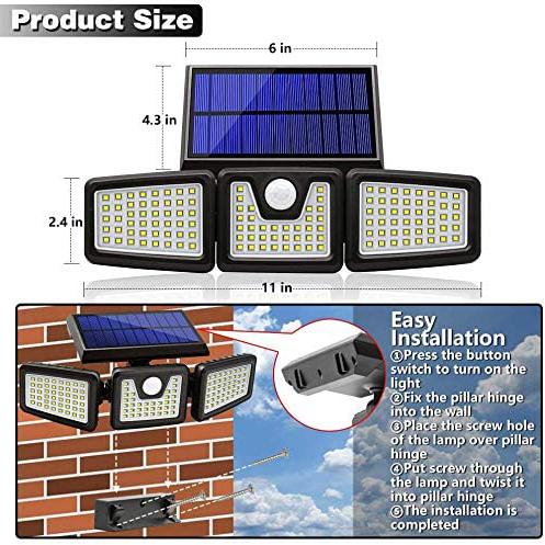 AmeriTop 128 LED 800LM Wireless LED Solar Motion Sensor Lights Outdoor Lighting & Decor - DailySale