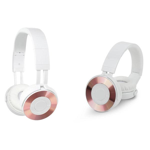 Amplify Metallic Wireless Stereo Headphones Headphones & Speakers White - DailySale