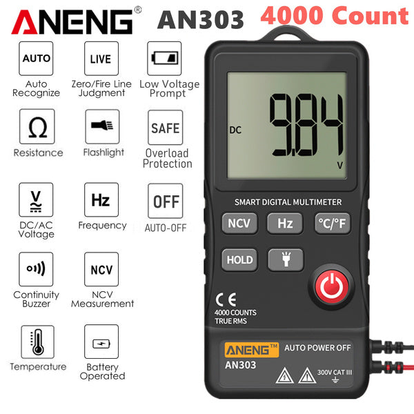 ANENG 4.7-Inch LCD Display 6000 Count AC/DC Digital Multimeter Batteries & Electrical - DailySale