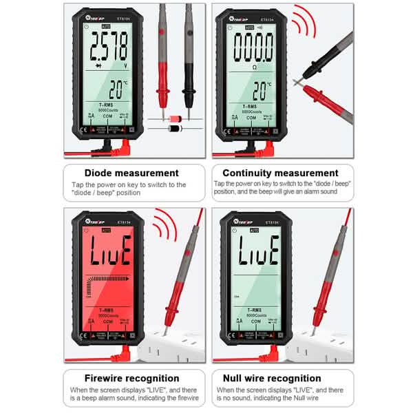 ANENG 4.7-Inch LCD Display 6000 Count AC/DC Digital Multimeter Batteries & Electrical - DailySale
