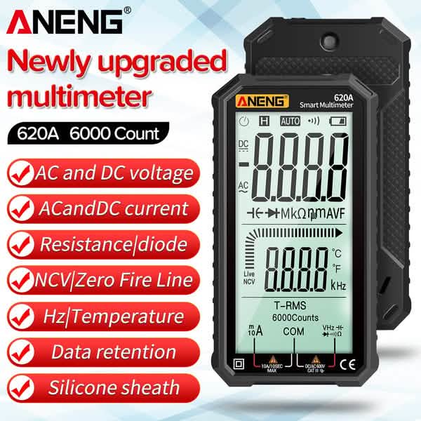 ANENG 4.7-Inch LCD Display 6000 Count AC/DC Digital Multimeter Batteries & Electrical - DailySale