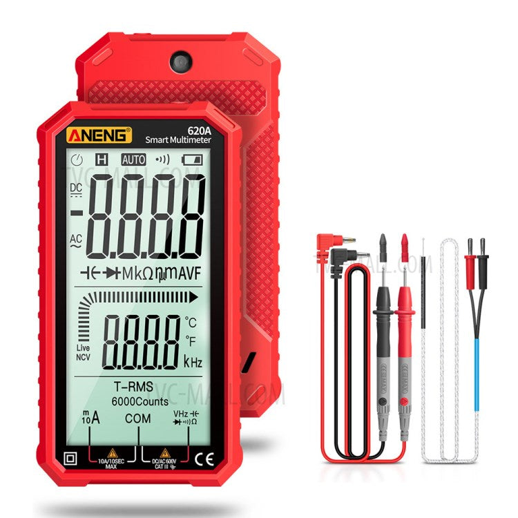 ANENG 4.7-Inch LCD Display 6000 Count AC/DC Digital Multimeter Batteries & Electrical Red - DailySale