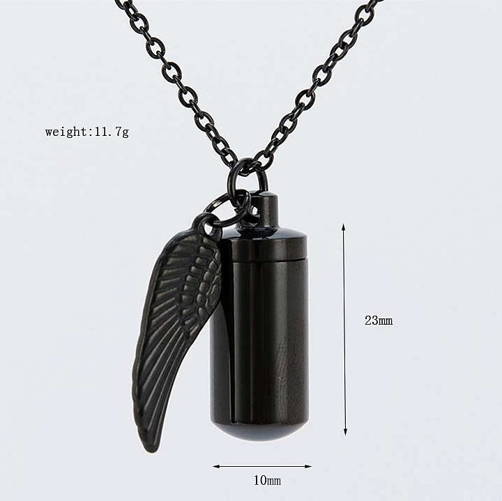 Angel Wings Stainless Steel Ashes Necklace Necklaces - DailySale