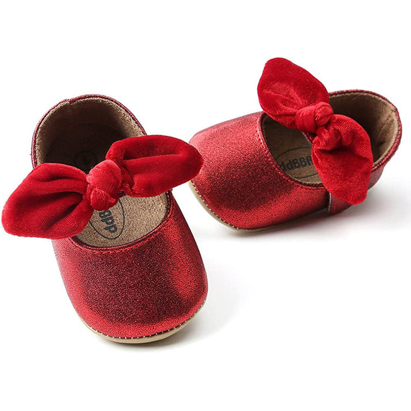 Antheron Baby Girls Mary Jane Flats with Bowknot