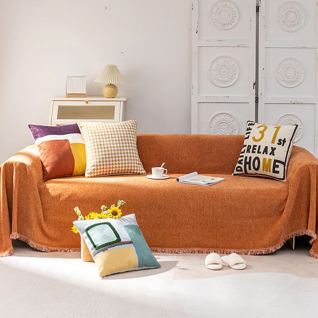 Anti-Scratch Cat Sofa Blanket Furniture & Decor Orange 130cm - DailySale