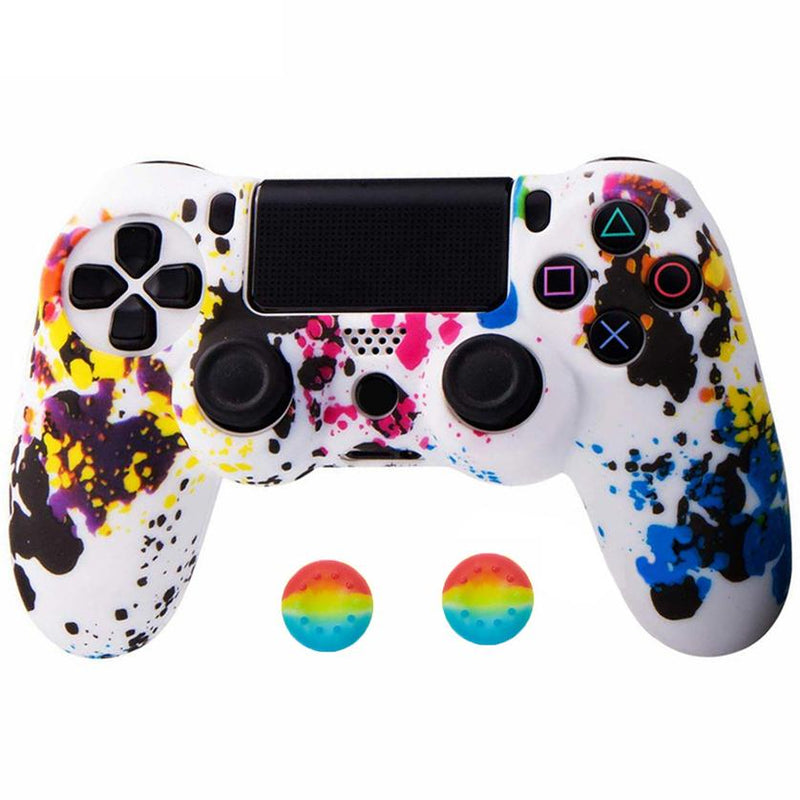 Anti-slip PS4 Silicone Cover & Thumb Grip Set Video Games & Consoles Tie-Dye - DailySale