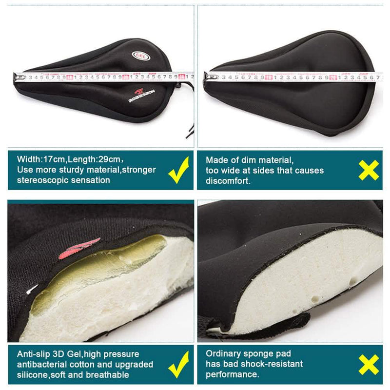 Anti-Slip Silicone Gel Pad Cushion Seat - Saddle Cover for Bike Bicycle Cycling Sports & Outdoors - DailySale