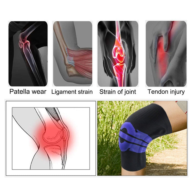 Anti Slip Springs Stabilizers Knee Compression Support Sleeve With Patella Gel Pad Wellness - DailySale