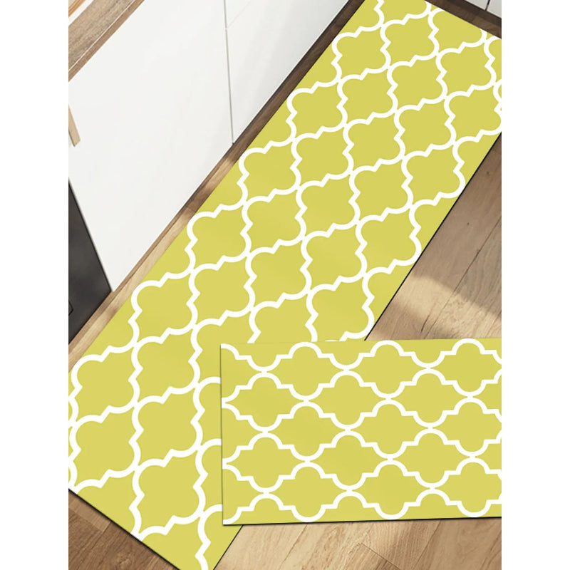 Anti-Slip Waterproof Kitchen Mat Carpet Kitchen Storage Yellow Small Set - DailySale