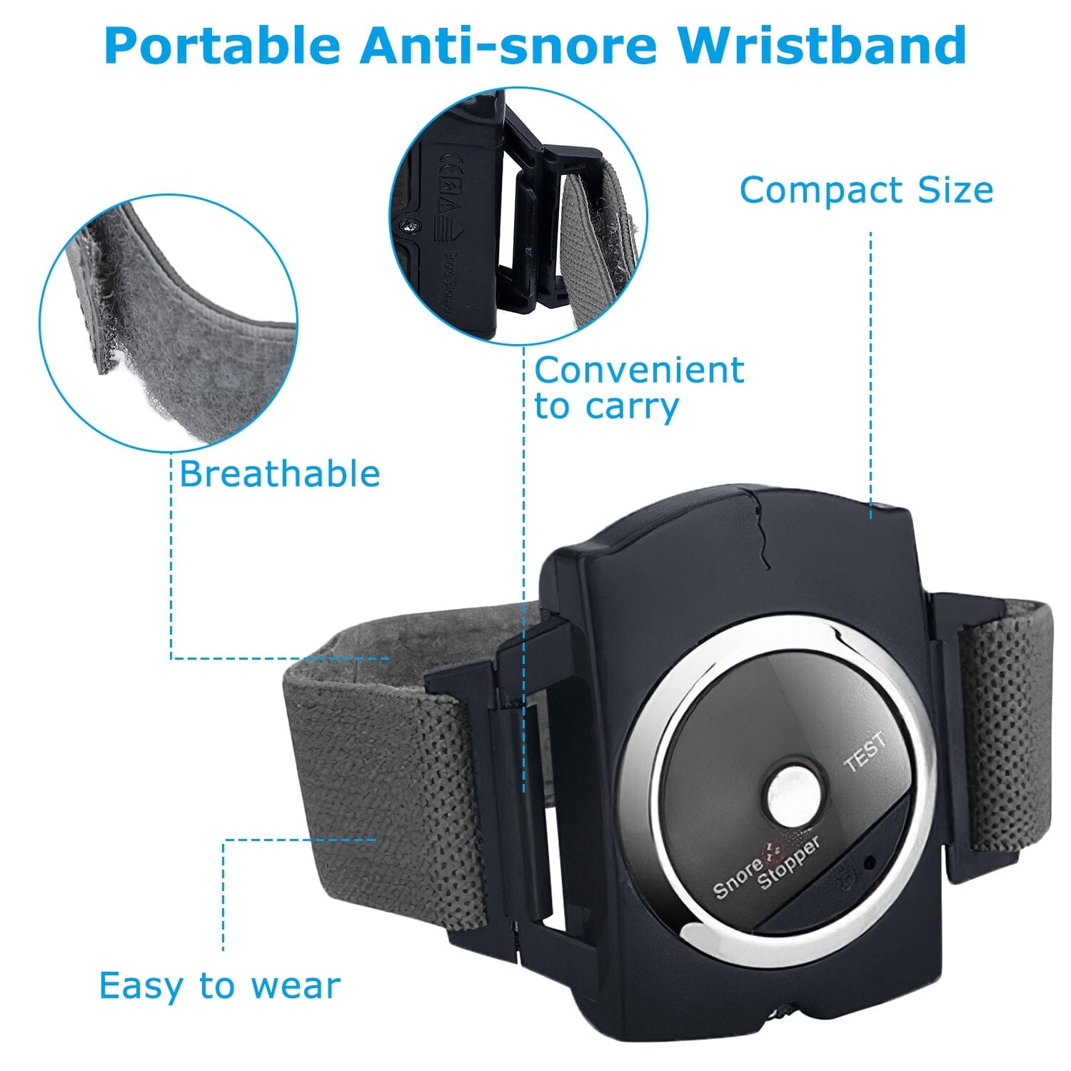 Anti-Snore Infrared Wristband with Conductive Film Wellness - DailySale