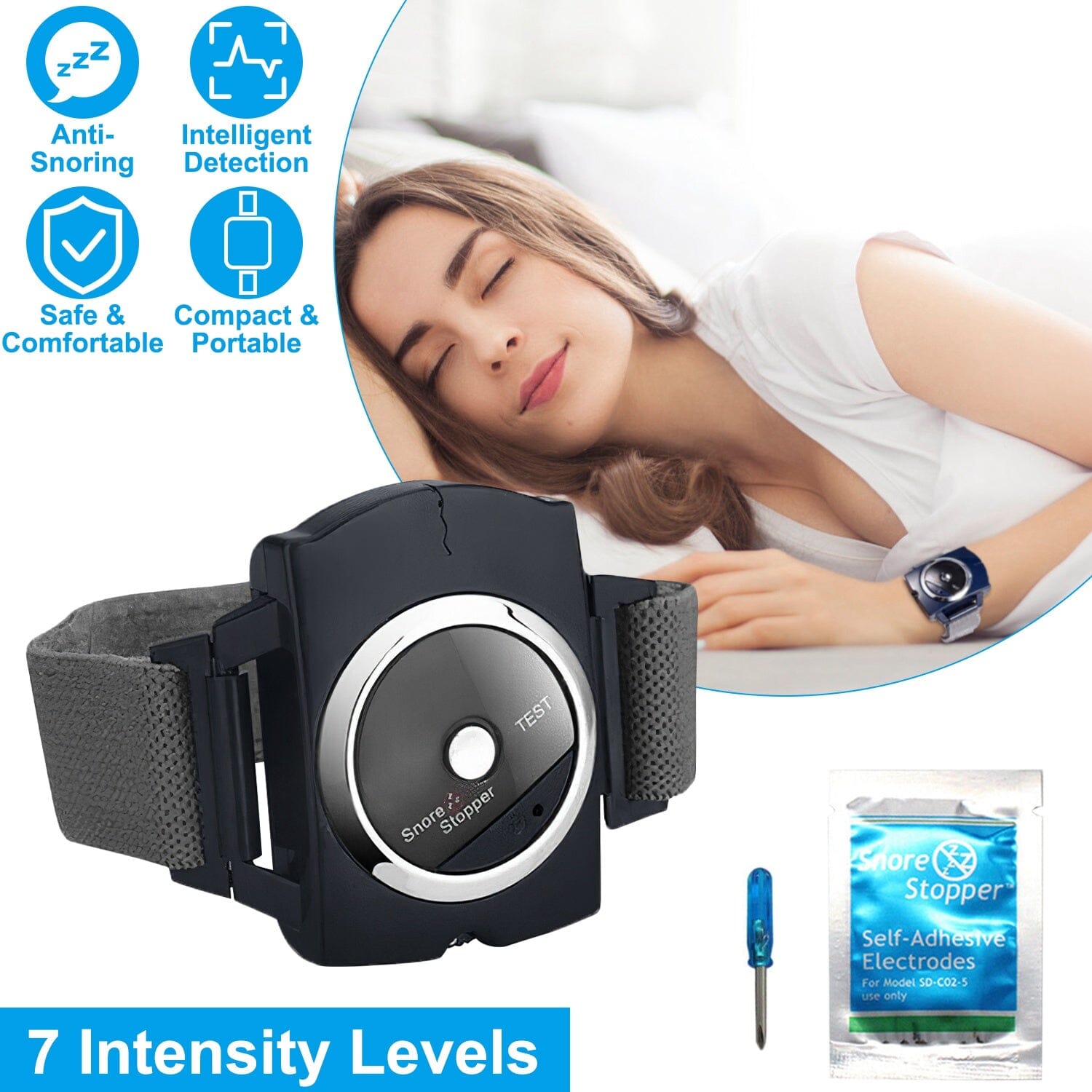 Anti-Snore Infrared Wristband with Conductive Film Wellness - DailySale