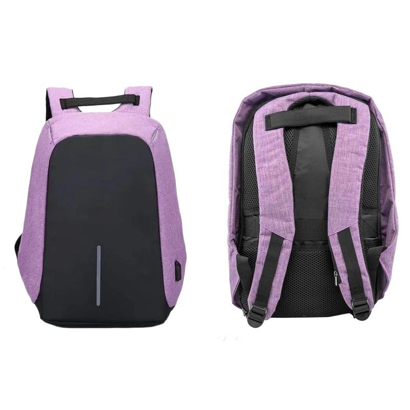 Anti-Theft Backpack with USB Charging Port Handbags & Wallets Purple - DailySale